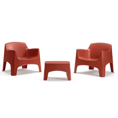 Juego De Patio Ibiza 2 Sillones + Mesa Ratona En Resina Rojo Ladrillo Juego De Patio Ibiza 2 Sillones + Mesa Ratona En Resina Rojo Ladrillo