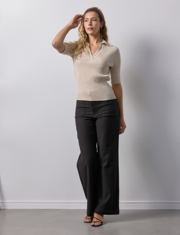 Blusa Ribs Tejida BEIGE