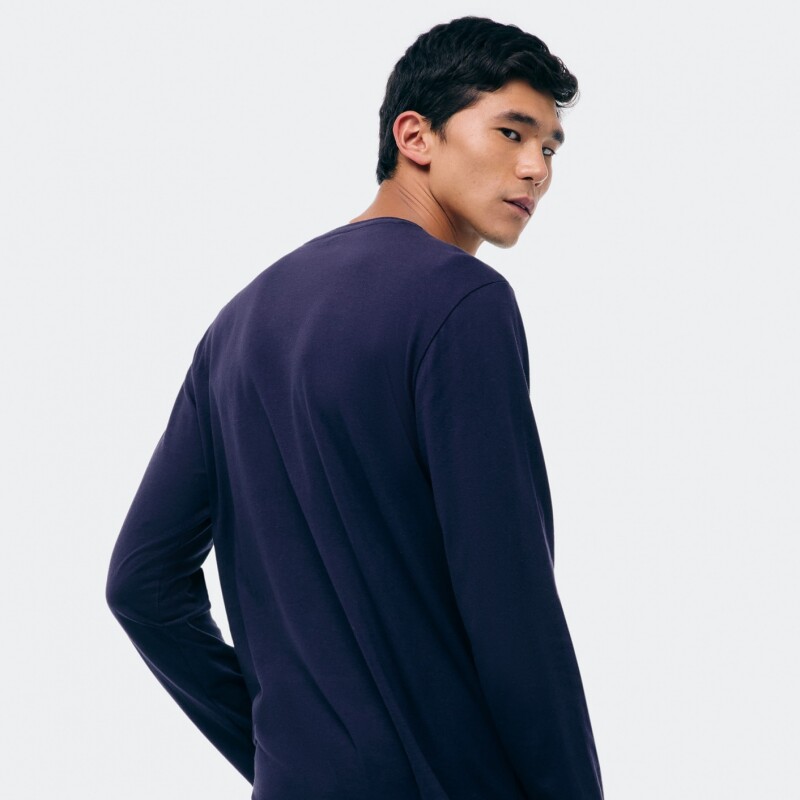 CAMISETA ML MASC AZUL ESCURO