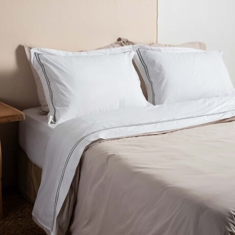 JUEGO DE SÁBANAS DOBLE FESTÓN SUPER KING ALGODON BLANCO 200H