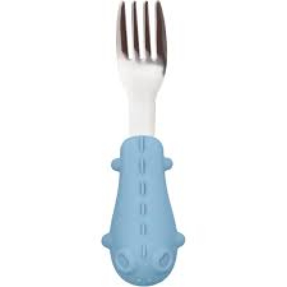 Set cubiertos metal silicona BUBA celeste