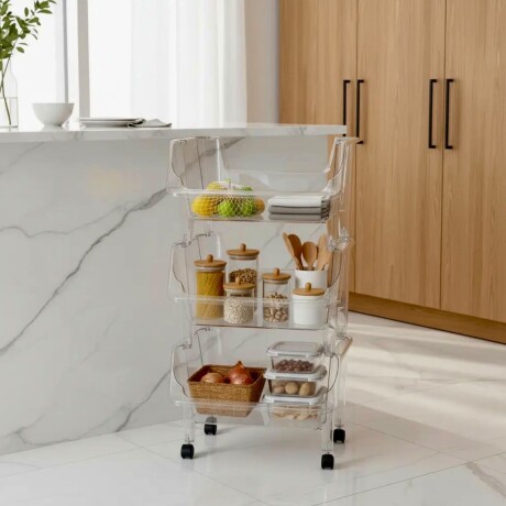 Carrito Organizador Acrílico 3 Estantes 80cm Carrito Organizador Acrílico 3 Estantes 80cm