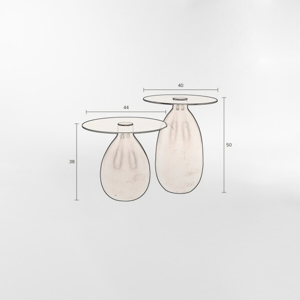 MESA AUXILIAR SELENE COBRE - SET x 2