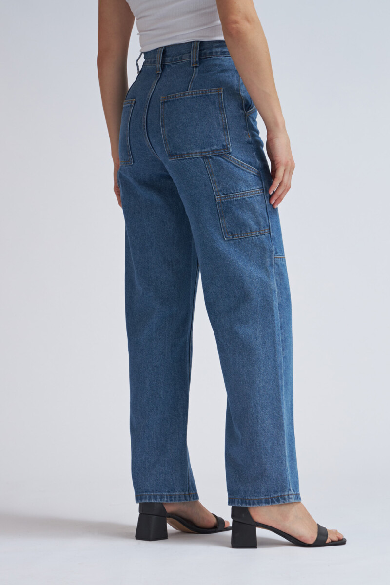 Pantalón de jean cargo Azul Medio