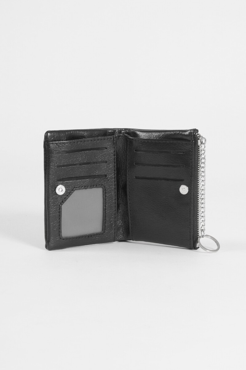 Billetera flap con cierre negro