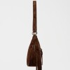 Cartera al hombro Western en efecto gamuza Chocolate
