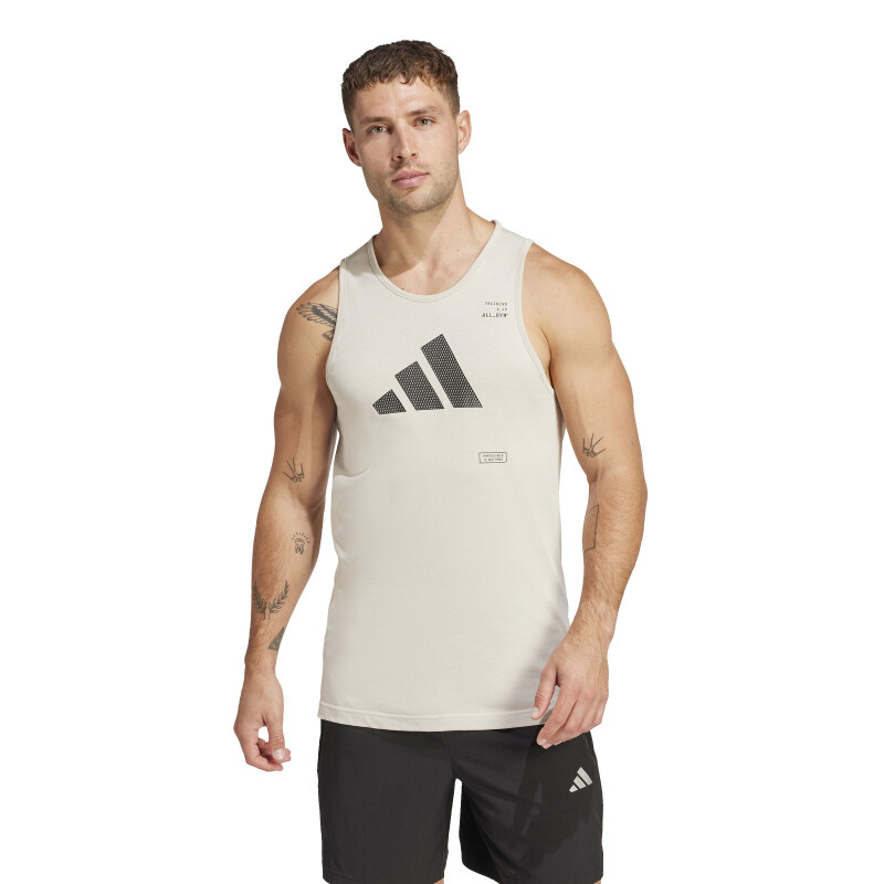 Musculosa de Hombre Adidas M All Beige - Negro