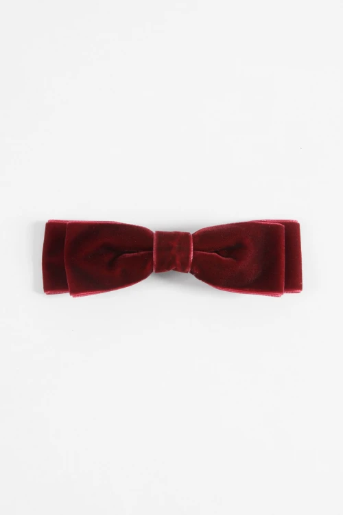 Broche moña terciopelo bordo