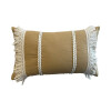Almohadón con Trenzas y Flecos 50x30cm Beige