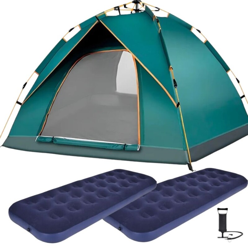 Combo de Camping- Carpa 4 personas + 2 colchones + inflador Combo de Camping- Carpa 4 personas + 2 colchones + inflador