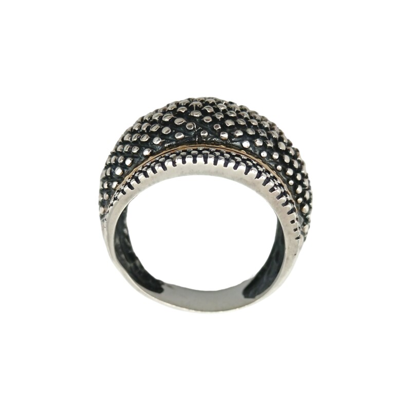 Anillo Puntos-Plata y Oro-Sin Piedra-AN5066 sinpiedra