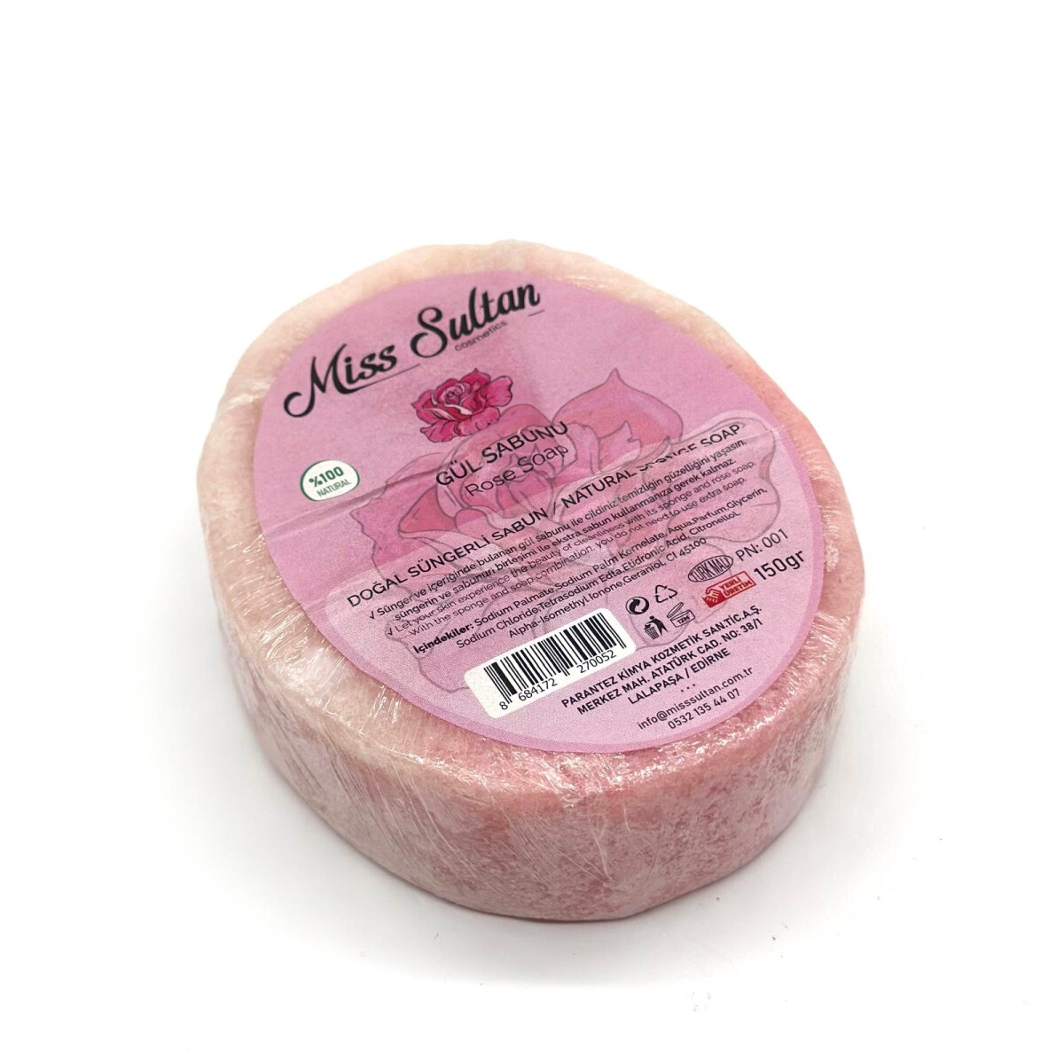 Jabón orgánico con esponja - Rosas 