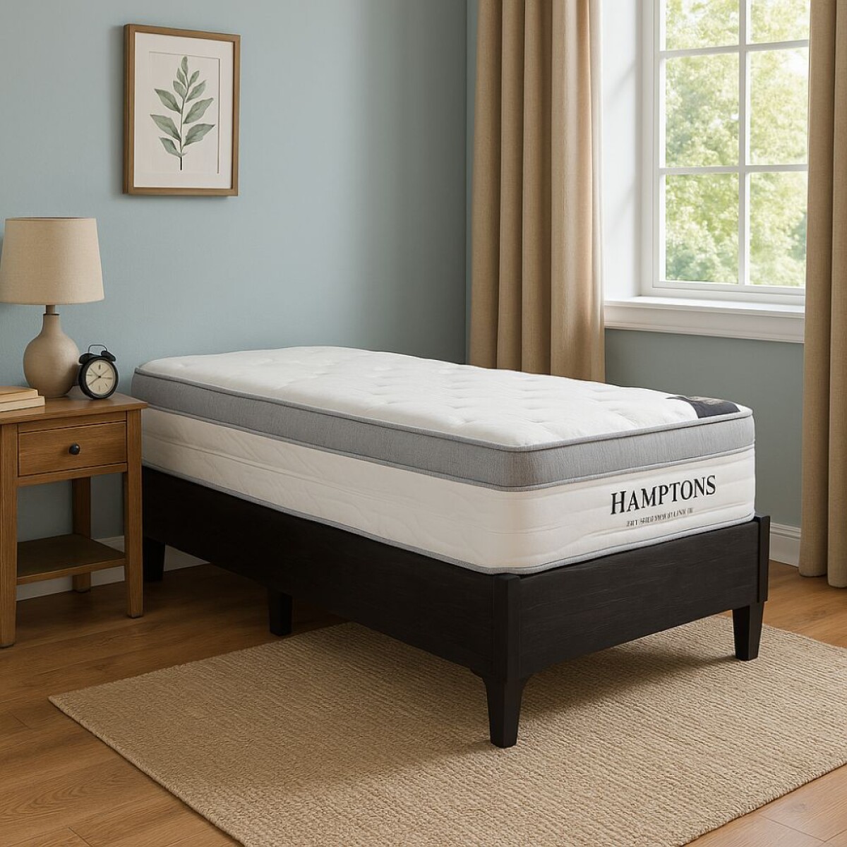 Sommier 1 Plaza 190x90 - Colchon Hamptons Hybrid Rhodium 90X190 