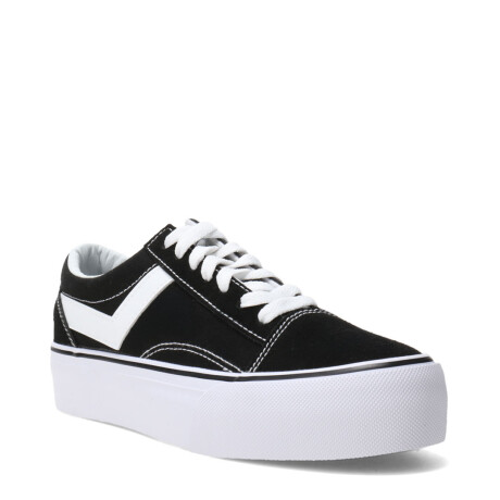 Championes de Mujer PONY Plataforma Casual Negro - Blanco