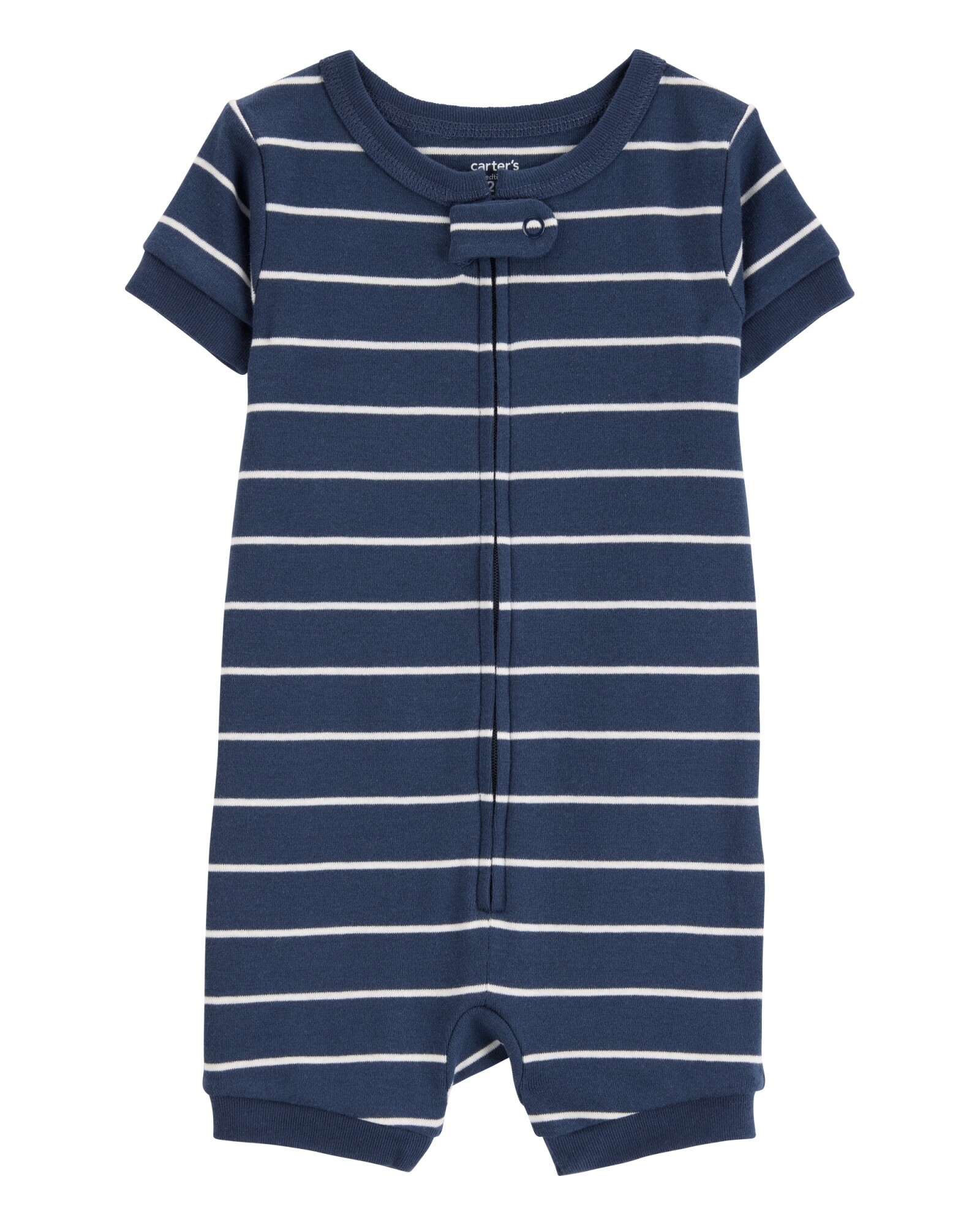 Pijama corto una pieza de algodón, diseño a rayas Sin color