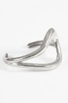 Pulsera rígida curva acero plateado