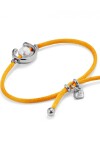 PULSERA DE HILO NARANJA CON PERLA SHELL FORNITURA BAÑADA EN PLATA DE LEY. Pulsera