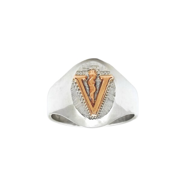 Anillo Profesión Veterinario -Plata y Oro-Sin Piedra-AP5016 sinpiedra