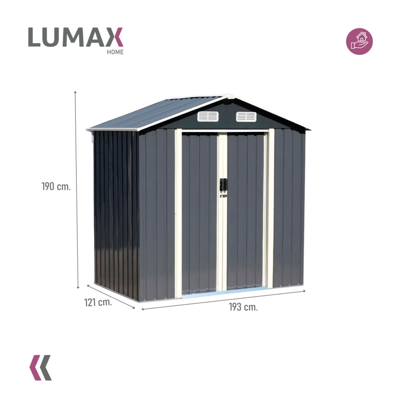 Caseta Galpon Jardin Lumax Hampton Gris Oscuro Caseta Galpón Jardín Lumax Hampton Gris Oscuro 193x121x190 Caseta Galpon Jardin Lumax Hampton Gris Oscuro Caseta Galpón Jardín Lumax Hampton Gris Oscuro 193x121x190