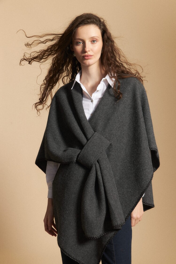 PONCHO MECHA Gris Melange