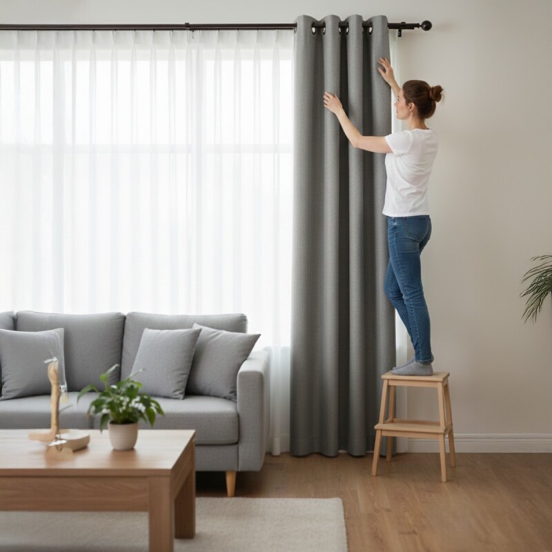 CORTINA ANN & VAL ANTIS MONACO 1,35 X 2,30CM GRIS Unica