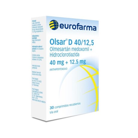 Olsar D 40/12.5mg 30 Comprimidos Olsar D 40/12.5mg 30 Comprimidos