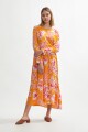 Maxi vestido estampado ocre
