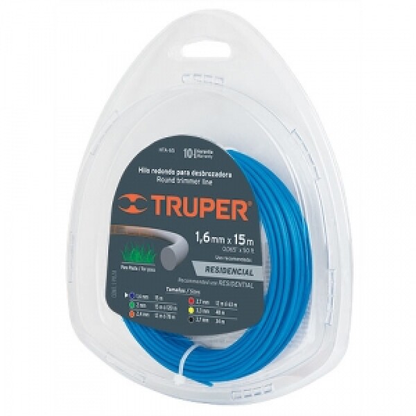 Tanza Para Bordeadora Azul 15mt 1.6mm Truper Tanza Para Bordeadora Azul 15mt 1.6mm Truper