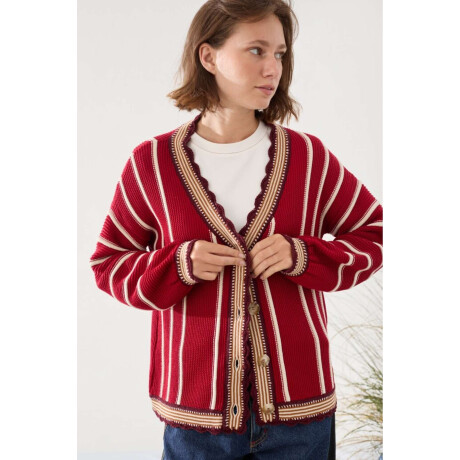 Cardigan Sur Rojo