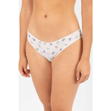 Bikini kitty & friends stripes Blanco