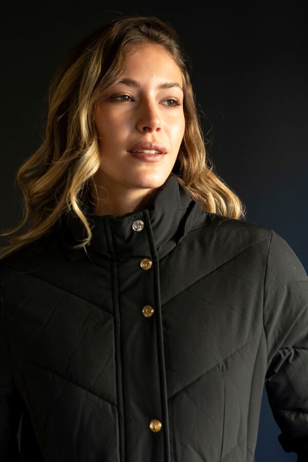 Campera Abrigo Faux Fur NEGRO