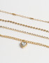 Pulseras Flexibles Sets Strass Pulseras Flexibles Set Con Corazón - Dorado
