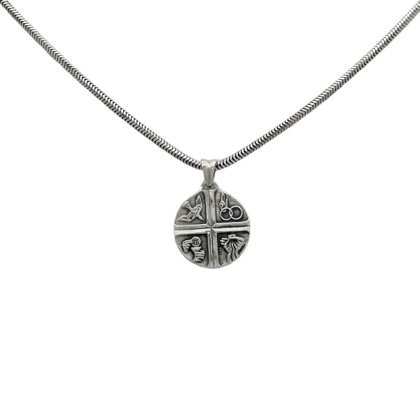Dije Cuatro Sacramentos-Plata 925 quemada-Sin piedra-CP3090 sinpiedra