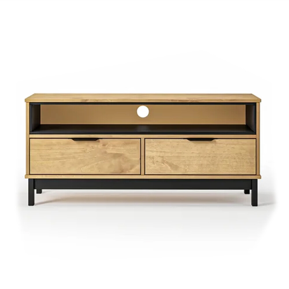 RACK APARADOR PARA TV O AUDIO EN MADERA MACIZA - 2 CAJONES RACK APARADOR PARA TV O AUDIO EN MADERA MACIZA - 2 CAJONES