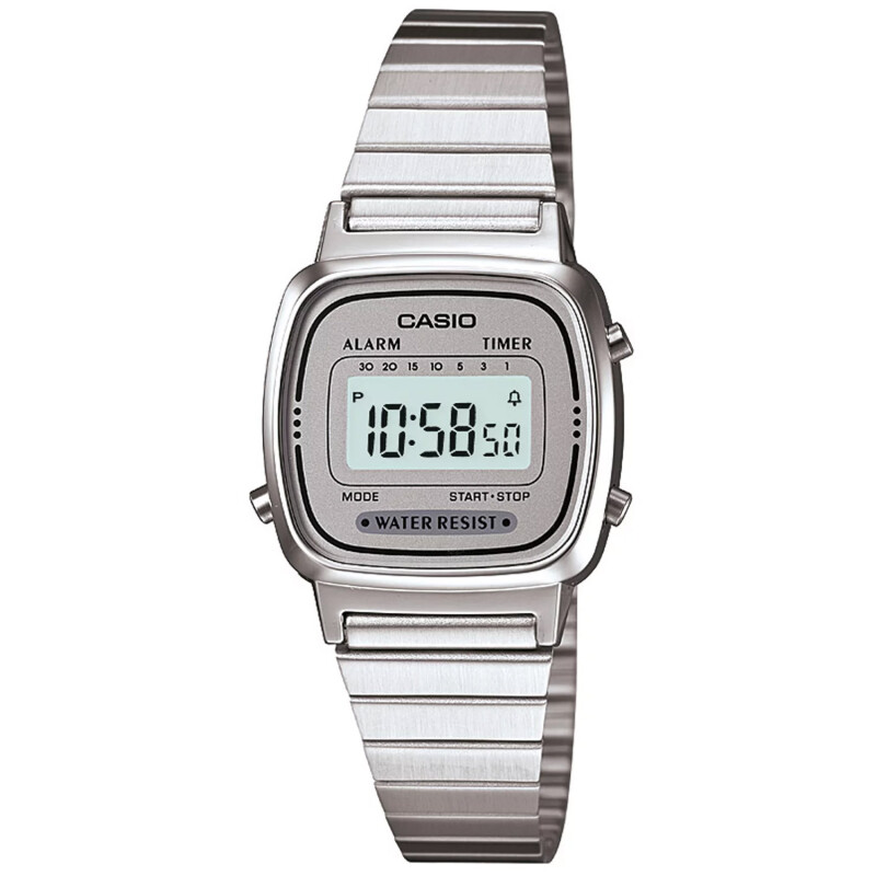 Reloj Digital para Mujer Casio LA670WA Resistente al Agua Gris