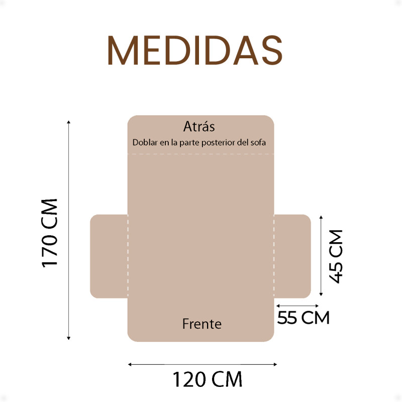 CUBRE SOFA SILLON 2 CUERPO REVERSIBLE IMPERMEABLE Beige