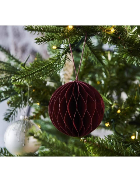 ADORNO COLGANTE BOLA 8x8CM PAPEL ROJO ADORNO COLGANTE BOLA 8x8CM PAPEL ROJO