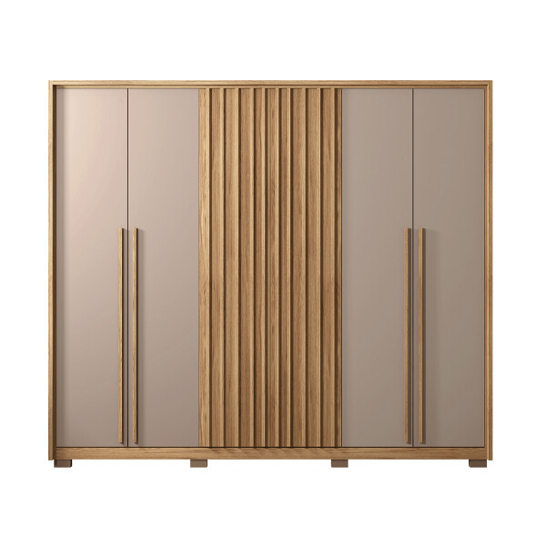 ROPERO MODELO NEW COMODUS 4 CAJONES 6 PUERTAS COLOR BURITI/FENDI Ropero Modelo New Comodus 4 Cajones 6 Puertas Color Buriti/fendi