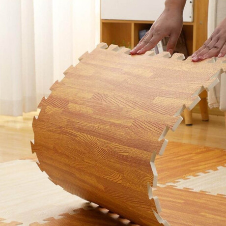 Set X20 Tatami Alfombra Piso Encastre Simil Madera Clara