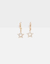 Aros Argollas Strass Argollas Con Estrellas - Dorado