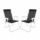 Kit 2 Reposeras Altas Plegables Aluminio Conforto Sannet Mor Negro