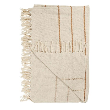 THROW RANDERS 100-ALGODON BLANCO NATURAL STRIPES BLANCO BEIGE