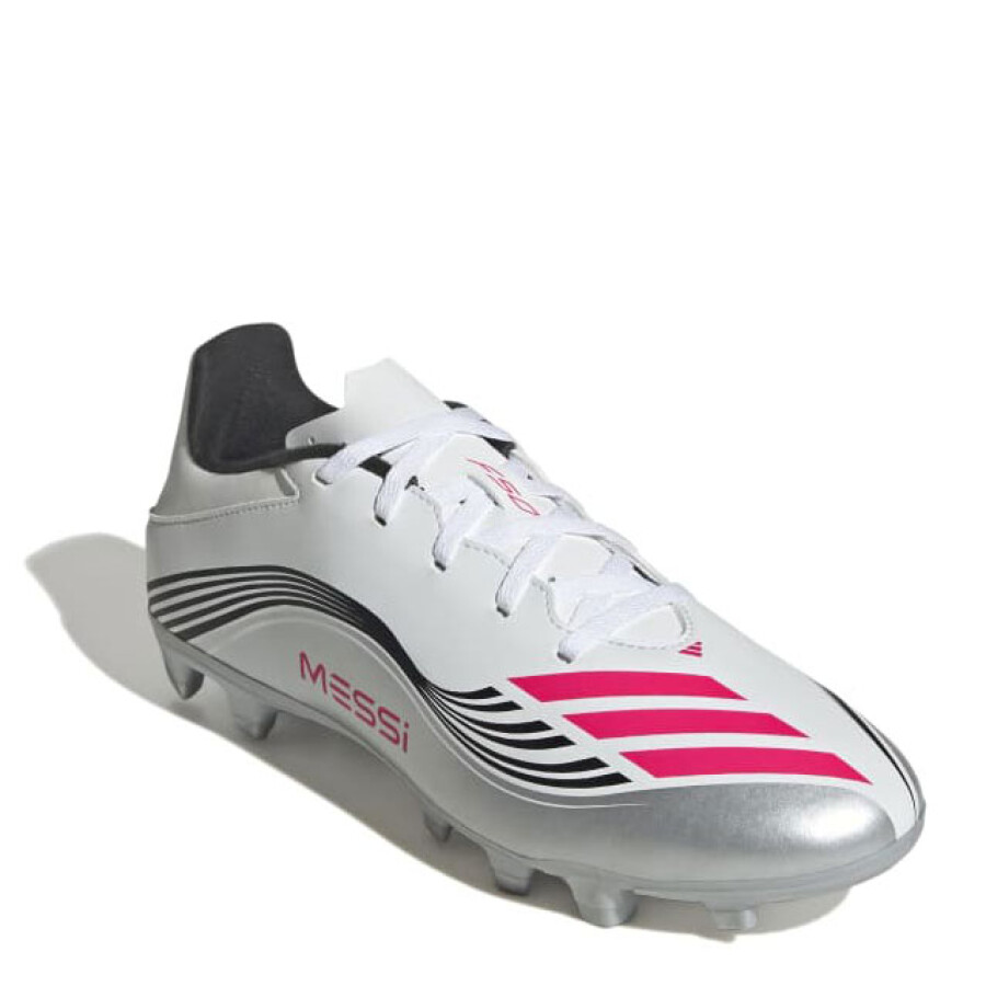 Championes de Fútbol 11 Unisex Adidas F50 Messi Club FG/MG Blanco - Rojo - Negro - Plateado