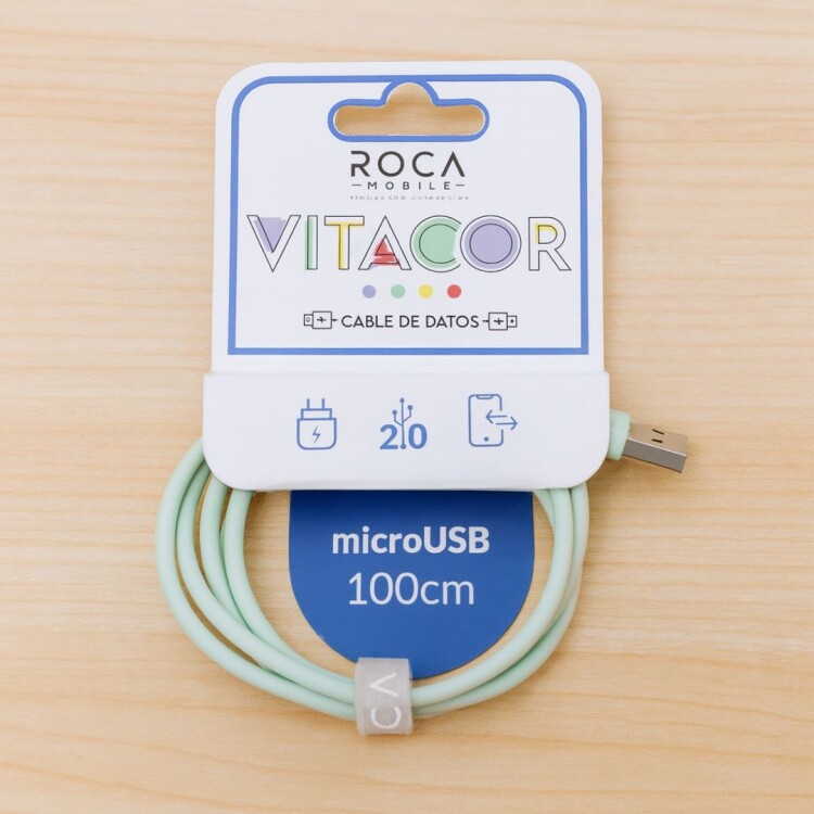 CABLE DE DATOS ROCA VITACOR USB A MICRO USB CELESTE