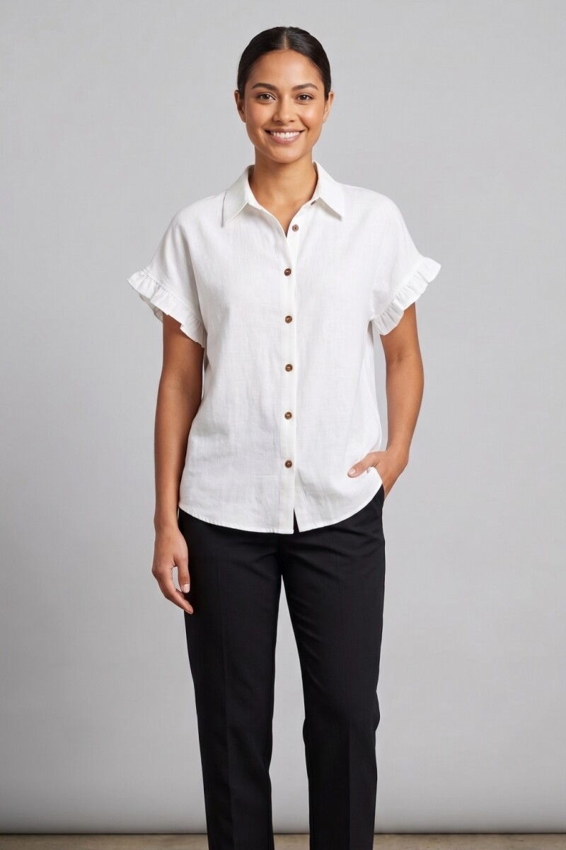 CAMISA M/C VOLADOS BLANCO