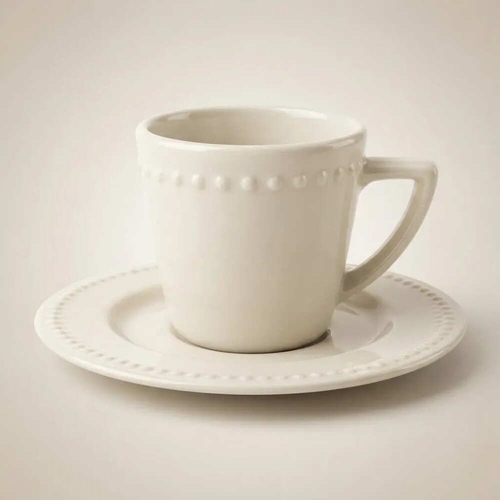 Taza te con plato 220 ml- Mendi Marfil Taza te con plato 220 ml- Mendi Marfil