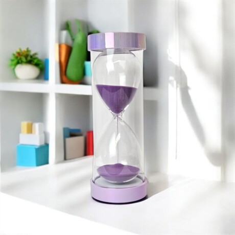 Reloj de arena metalizado Lila