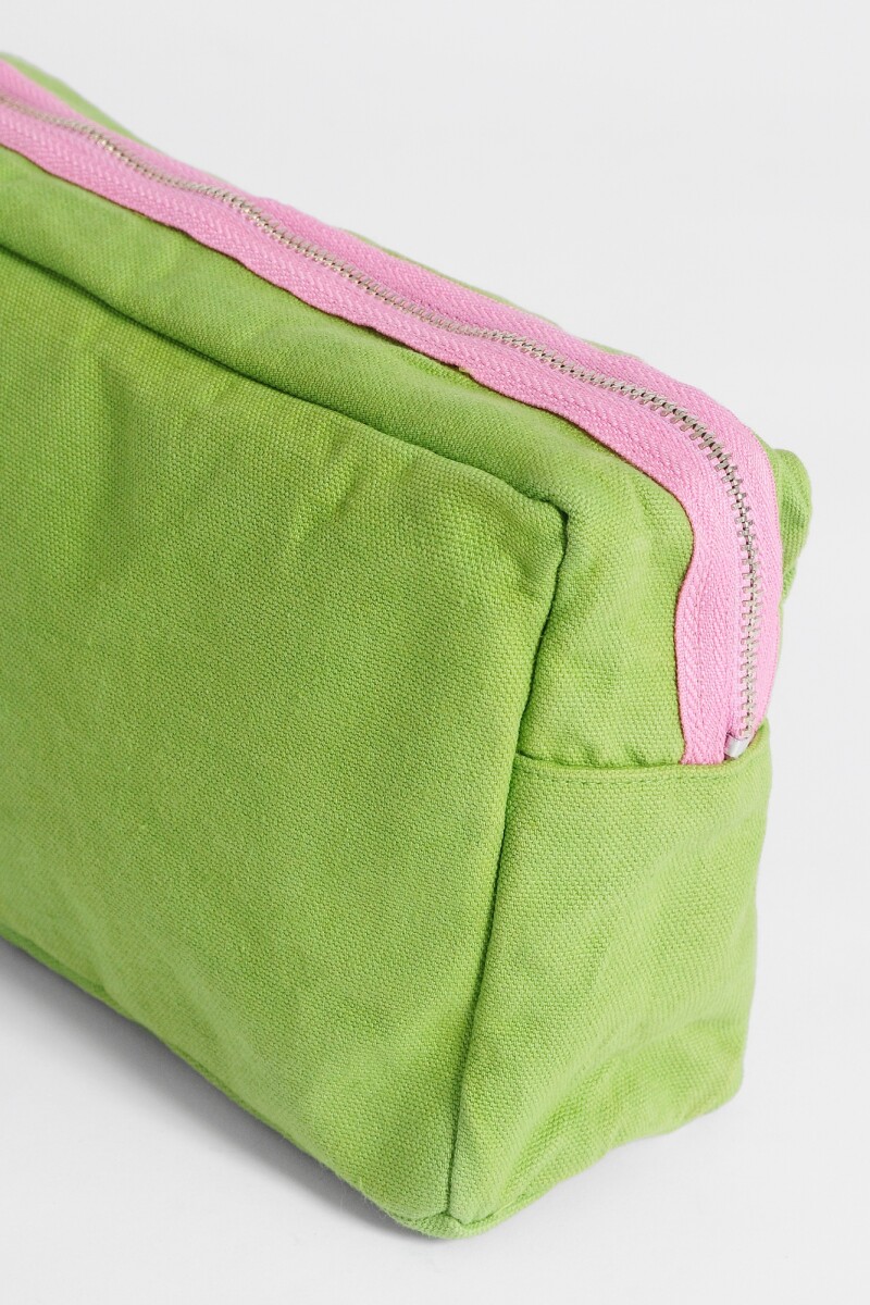 Estuche tela contraste verde