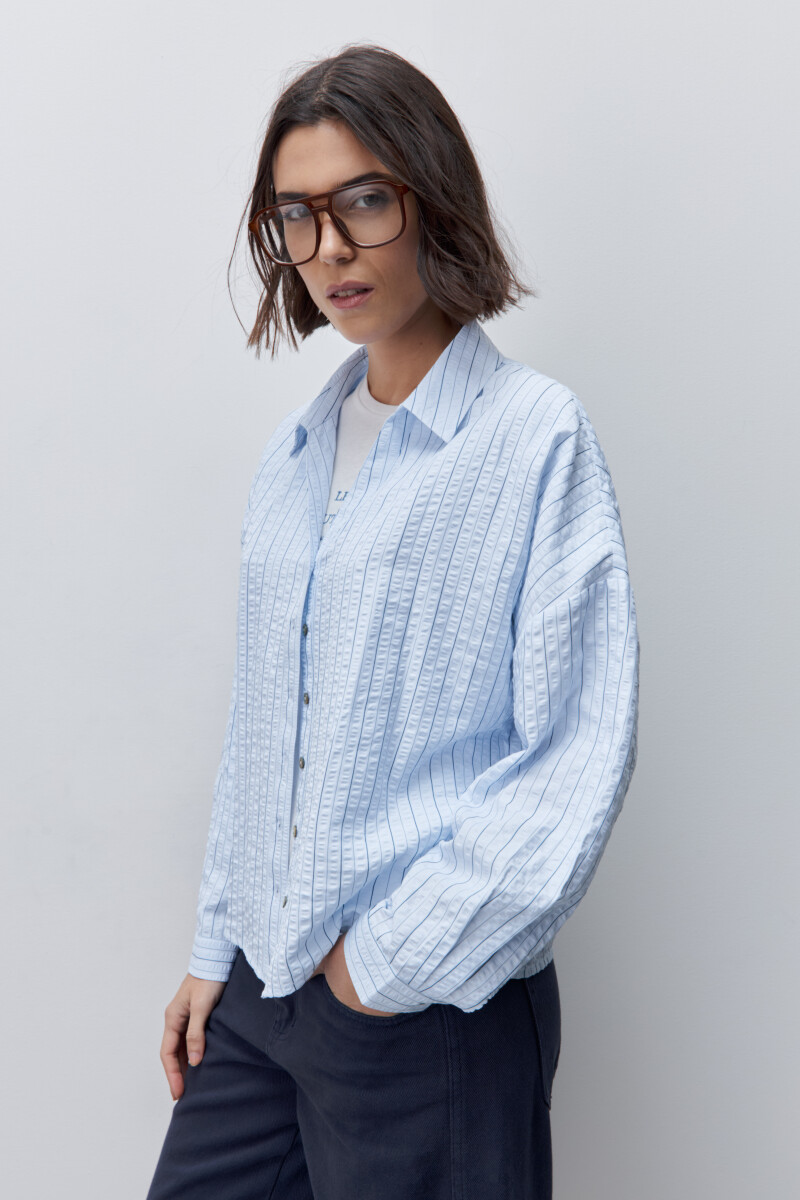 CAMISA PAD Celeste