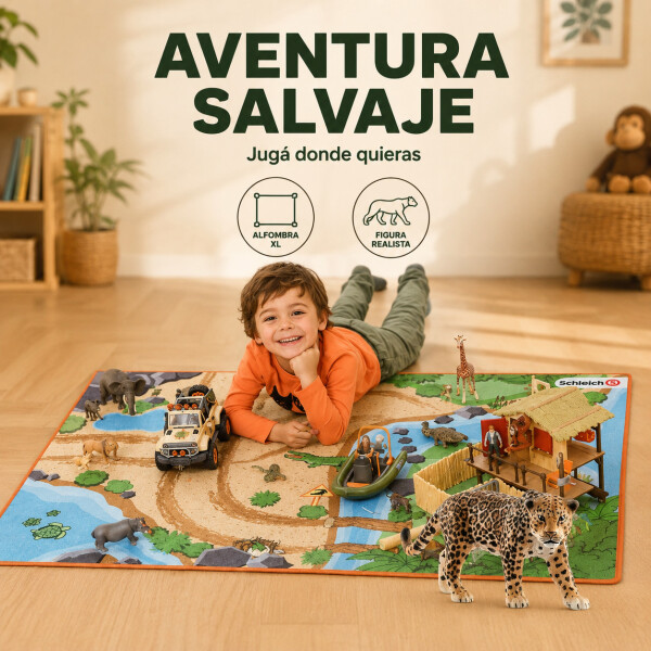 Juego Schleich Alfombra Interactiva Figura Juguete Niños Variante Modelo Jaguar